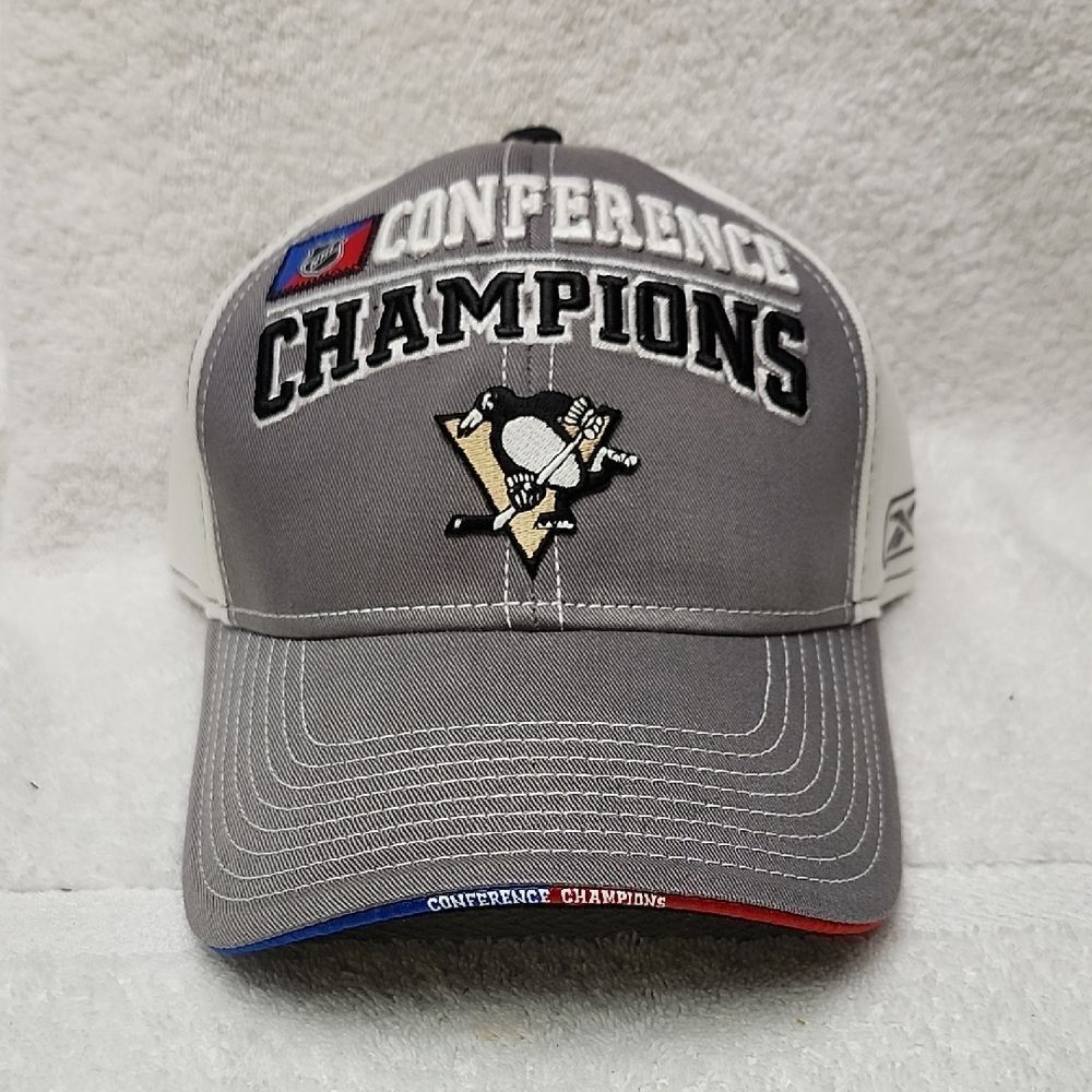 Reebok Pittsburgh Penguins 2008 Conference Champs Velcroback Hat - NWOT